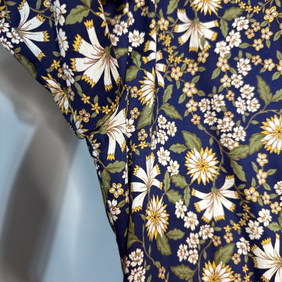 Cara Cara Hutton Dress in Millerfleur Evening Blue Yellow Floral Midi Size M - Picture 14 of 16